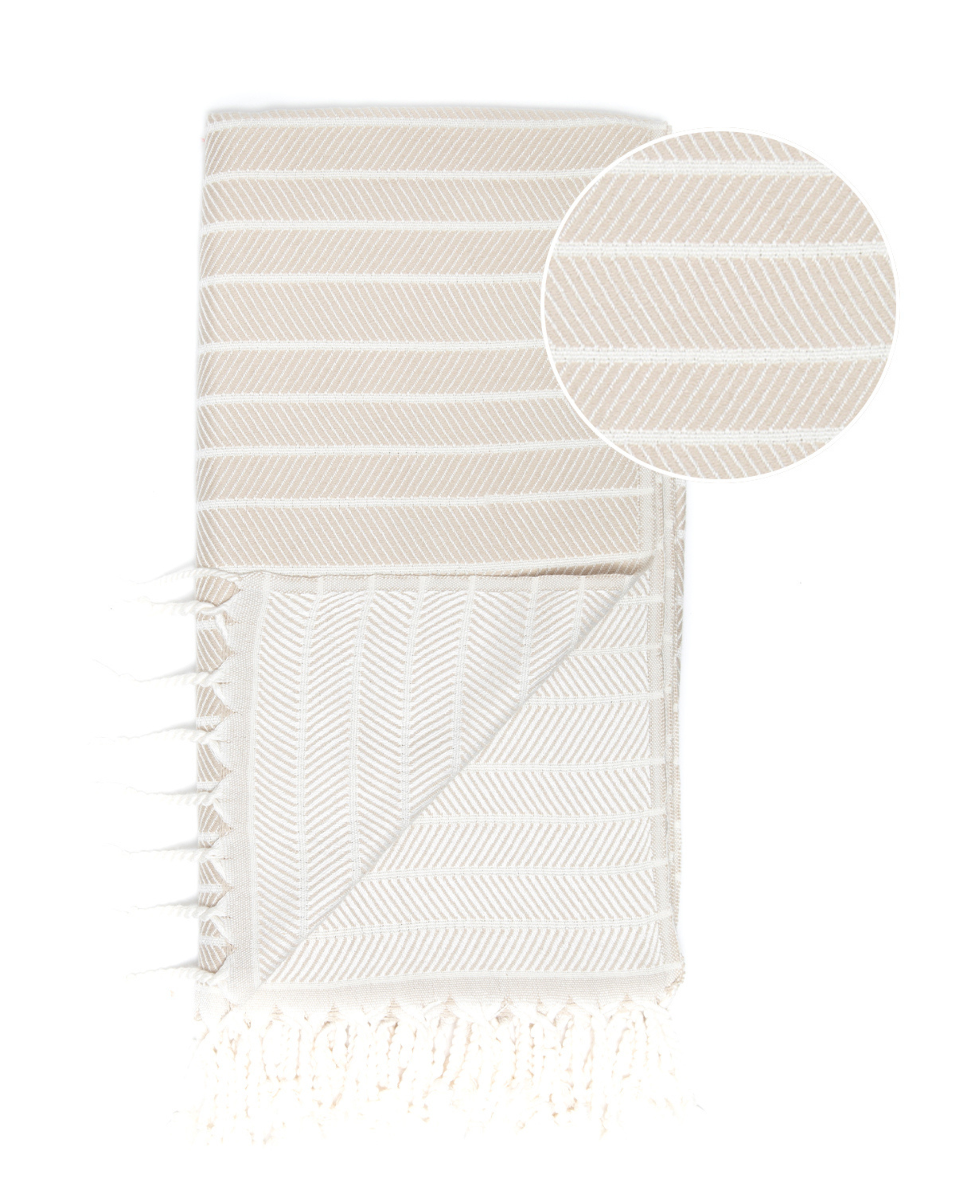 ILVA Turkish Hammam Towel, Spa & Sauna Towel / Made of Bamboo and Cotton - Beige