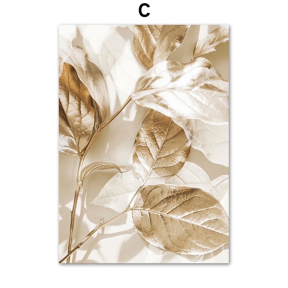 Poster Meer Pampasgras Beige Gold I Wandbilder Wohnzimmer & Schlafzimmer I  Deko Print Bilder I ohne Rahmen